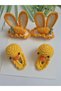 Cute Children's Hair Accessory with Rabbit Ears and Duck Figures, Pinterest Niche Series Hairpin, Handmade Crochet, Handcrafted, 4-Piece Snap Clip, Girls' Knitted Hair Accessory - 4
