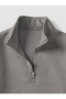 Men's Stand Collar Half Zipper Oversize 3 Thread Basic Sweatshirt - 3