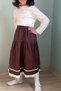 Girl's Cotton Midi Length Hijab Skirt with Elastic Waist Belt - 2
