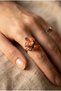 Adjustable Ring with Copper and Natural Stone Detail - 5