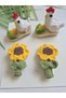 Cute Children's Hair Accessory with Sunflower and Chicken Figures, Pinterest Niche Series Hairpin, Handmade Crochet, Handcrafted, 4-Piece Hairpin, Girls' Knitted Hair Accessory - 3