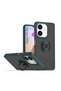 Oppo a5 pro compatible case with ring stand, extra impact protection hard silicone cover - green