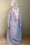 Girl's Blue and White Gingham Cotton Poplin Wrap Prayer Dress - 4