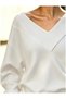 Women's Sweatshirt V-Neck Off-Shoulder Usa Trends - Do765843 - 4
