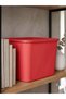Red Lid Ultra Large 24 Liter 40X30X30 cm Polypropylene Plastic Organizer - Toy Box and Storage Basket - 7