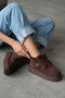 Velcro Brown (4.5 cm) Daily Use Boots with Fur Lining and Laces - 7