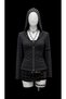 Gray Black Striped Corduroy Zippered Hooded Sweatshirt