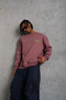 Marchè Bien Men's Crew Neck Printed 3-Thread Cotton Sweatshirt - Dusty Rose - 3