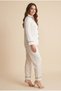 Women's Stylish and Comfortable Two-Piece Nightwear Set - Button-Up Long Sleeve Top and Trouser Bottom - 2