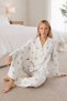 Marchè Bien Women's Patterned Relaxed Pink Pajama Set 4658 - 4