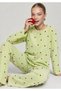 Marchè Bien Women's Patterned Long Sleeve Mint Green Pajama Set 4760 - 3