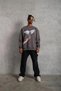 Marchè Bien Men's Dove Printed 3-Thread Cotton Crew Neck Sweatshirt - Gray - 2