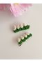Hand Knitted Amigurumi Flower Snap Buckle Set Organic Cotton Children's Hair Clip - 2