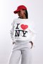 White I Love Ny Printed Long Sleeve T-Shirt 0218 - 2