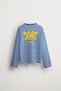 Unisex Oversize Long Sleeve T-Shirt 100% Cotton Striped Star Printed Boxy Fit T-Shirt - 3