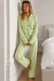 Marchè Bien Women's Polka Dot Long Sleeve Buttoned Green Pajama Set - 4