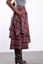 Burgundy Plaid Pattern Trouser Skirt 0045 - 5