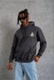 Men's Printed Hooded 3-Thread Cotton Loop Hoodie Sweatshirt - Gray - 2