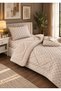 Single Duvet Set 155X215 cm Beige Chain Patterned Fluffy Soft Duvet (2 Pillowcases Included) - 2