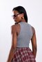 Gray Ribbed Knitwear Undershirt 0001 - 6