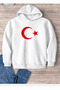 Hooded Sweatshirt Moon Star Printed Unisex Oversize 100% Cotton Hoodie