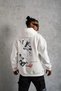 Marchè Bien Men's 3 Thread Cotton Hooded Printed Oversize Sweatshirt Hoodie with Pockets - White - 4