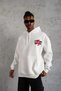 Marchè Bien Men's 3 Thread Cotton Hooded Printed Oversize Sweatshirt Hoodie with Pockets - White - 3