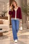 New Season Women's Sports Striped Buttoned Knitwear Cardigan - 2