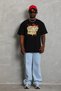 Men's Printed T-Shirt Short Sleeve Crew Neck Relaxed Fit Tee - Black - 6