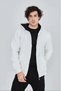 Men's 3 Thread Cotton Hooded Full-Zip Pocket Hoodie Sweatshirt - White - 6