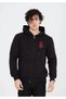 Men's 3 Thread Cotton Hooded Full-Zip Pocket Hoodie Sweatshirt - Black - 2