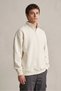 High Collar Zippered Beige Sweatshirt Three Threaded Yarn Unisex - 2