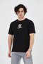 Men's Printed T-Shirt Short Sleeve Crew Neck Regular Fit Comfortable Fit Casual T-Shirt - Black - 3