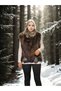 Marchè Bien Women's Premium Natural Fur Sleeveless Zippered Vest - Brown - 4