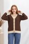 New Season Women's Sports Striped Buttoned Knitwear Cardigan - 3