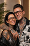 Set of 2 Black and Leopard Patterned Blue Light Protection Glasses for Couples Optical Frame Compatible