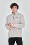 Marchè Bien Men's Half Zipper Printed 3-Thread Cotton Sweatshirt - Dyed Gray - 6