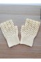 Women's Fingerless Cream Knitted Gloves Hand Knitted Winter Warm Gloves for Daily Use - 6