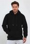 Marchè Bien Men's 3 Thread Cotton Oversize Hoodie Sweatshirt with Pockets - Black