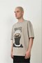 Men's Printed T-Shirt Short Sleeve Crew Neck Relaxed Fit Tee - Dyed Gray