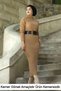 Marchè Bien Women's High-Neck Long Ribbed Knit Dress - Brown