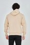 Men's 3 Thread Cotton Hooded Full-Zip Hoodie Sweatshirt with Pockets - Beige - 4