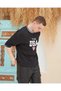 Men's Crew Neck T-Shirt Embroidered Short Sleeve Oversize T-Shirtblack - 2