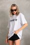 Women's Short Sleeve Summer T-Shirt Crew Neck Printed Oversize T-Shirt - White - 7