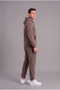 Men's Brown Tracksuit Set 3-Piece Soft Fabric with Side Pockets - 3