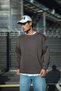 Marchè Bien Men's Crew Neck 3 Thread Cotton Basic Sweatshirt - Anthracite - 3
