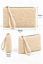 Women's Cream Plush Wristlet Bag with Zipper, Soft Textured Portfolio & Clutch Bag - 2