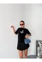 Marchè Bien Women's Short Sleeve Summer T-Shirt Crew Neck Printed Oversize T-Shirt - Black - 3