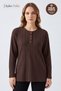 Women's Winter Twisted Patterned 4-Button Knitwear Look Mother's Combed Cotton Blouse
