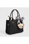 Black Scarf Detailed Teddy Bear Charm Accessory Knot Strap Zippered Women's Shoulder Bag - 5